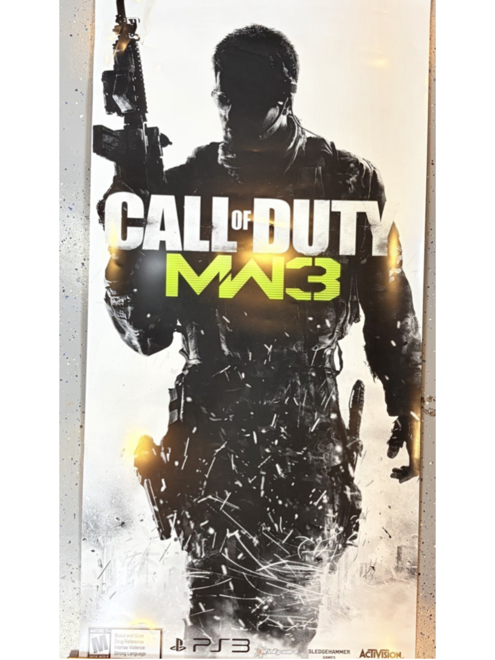 Call of Duty MW3 Wii PVC Store Promo Poster Activision 28x58 Cracks